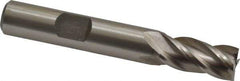 Interstate - 23/64", 3/4" LOC, 3/8" Shank Diam, 2-1/2" OAL, 4 Flute, High Speed Steel Square End Mill - Single End, Uncoated, Spiral Flute, 30° Helix, Right Hand Cut, Right Hand Flute - USA Tool & Supply