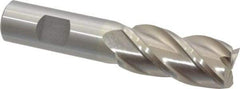Interstate - 7/8", 1-7/8" LOC, 3/4" Shank Diam, 4-1/8" OAL, 4 Flute, High Speed Steel Square End Mill - Single End, Uncoated, Spiral Flute, 30° Helix, Right Hand Cut, Right Hand Flute - USA Tool & Supply