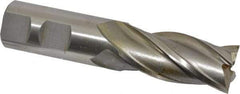 Interstate - 7/8", 1-7/8" LOC, 7/8" Shank Diam, 4-1/8" OAL, 4 Flute, High Speed Steel Square End Mill - Single End, Uncoated, Spiral Flute, 30° Helix, Right Hand Cut, Right Hand Flute - USA Tool & Supply