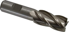 Interstate - 15/16", 1-7/8" LOC, 3/4" Shank Diam, 4-1/8" OAL, 4 Flute, High Speed Steel Square End Mill - Single End, Uncoated, Spiral Flute, 30° Helix, Right Hand Cut, Right Hand Flute - USA Tool & Supply