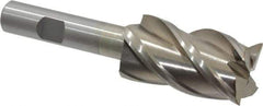 Interstate - 1", 1-7/8" LOC, 1/2" Shank Diam, 4" OAL, 4 Flute, High Speed Steel Square End Mill - Single End, Uncoated, Spiral Flute, 30° Helix, Right Hand Cut, Right Hand Flute - USA Tool & Supply