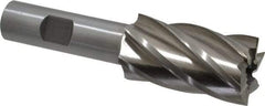 Interstate - 1", 1-7/8" LOC, 5/8" Shank Diam, 4" OAL, 6 Flute, High Speed Steel Square End Mill - Single End, Uncoated, Spiral Flute, 30° Helix, Right Hand Cut, Right Hand Flute - USA Tool & Supply