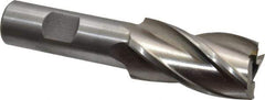 Interstate - 1", 1-7/8" LOC, 3/4" Shank Diam, 4-1/8" OAL, 4 Flute, High Speed Steel Square End Mill - Single End, Uncoated, Spiral Flute, 30° Helix, Right Hand Cut, Right Hand Flute - USA Tool & Supply