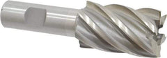Interstate - 1-1/4", 2" LOC, 3/4" Shank Diam, 4-1/4" OAL, 6 Flute, High Speed Steel Square End Mill - Single End, Uncoated, Spiral Flute, 30° Helix, Right Hand Cut, Right Hand Flute - USA Tool & Supply