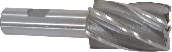 Interstate - 1-5/16", 2" LOC, 3/4" Shank Diam, 4-1/2" OAL, 6 Flute, High Speed Steel Square End Mill - Single End, Uncoated, Spiral Flute, 30° Helix, Right Hand Cut, Right Hand Flute - USA Tool & Supply