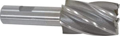 Interstate - 1-5/16", 2" LOC, 3/4" Shank Diam, 4-1/2" OAL, 6 Flute, High Speed Steel Square End Mill - Single End, Uncoated, Spiral Flute, 30° Helix, Right Hand Cut, Right Hand Flute - USA Tool & Supply