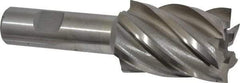 Interstate - 1-3/8", 2" LOC, 3/4" Shank Diam, 4-1/2" OAL, 6 Flute, High Speed Steel Square End Mill - Single End, Uncoated, Spiral Flute, 30° Helix, Right Hand Cut, Right Hand Flute - USA Tool & Supply