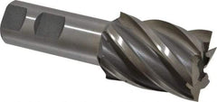 Interstate - 1-1/2", 2" LOC, 1" Shank Diam, 4-1/2" OAL, 6 Flute, High Speed Steel Square End Mill - Single End, Uncoated, Spiral Flute, 30° Helix, Right Hand Cut, Right Hand Flute - USA Tool & Supply