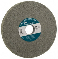 3M - 14" Diam, 2" Face Width, 8" Center Hole, Medium Grade, Aluminum Oxide Deburring Wheel - Convolute, Hard Density 8 Grade, 2,550 RPM - USA Tool & Supply