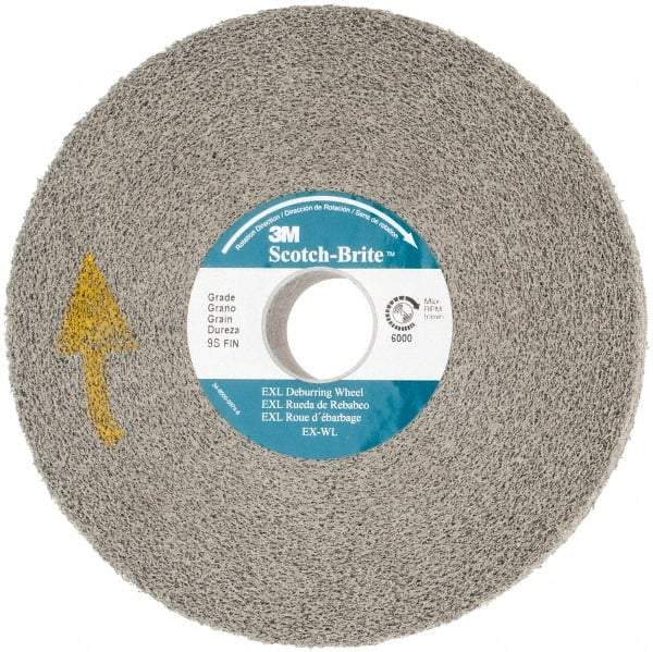 3M - 6" Diam, 1" Face Width, 1" Center Hole, Fine Grade, Silicon Carbide Deburring Wheel - Convolute, Hard Density 8 Grade, 6,000 RPM - USA Tool & Supply