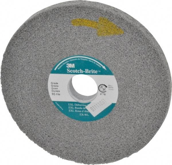 3M - 6" Diam, 1/2" Face Width, 1" Center Hole, Fine Grade, Silicon Carbide Deburring Wheel - Convolute, Hard Density 9 Grade, 6,000 RPM - USA Tool & Supply