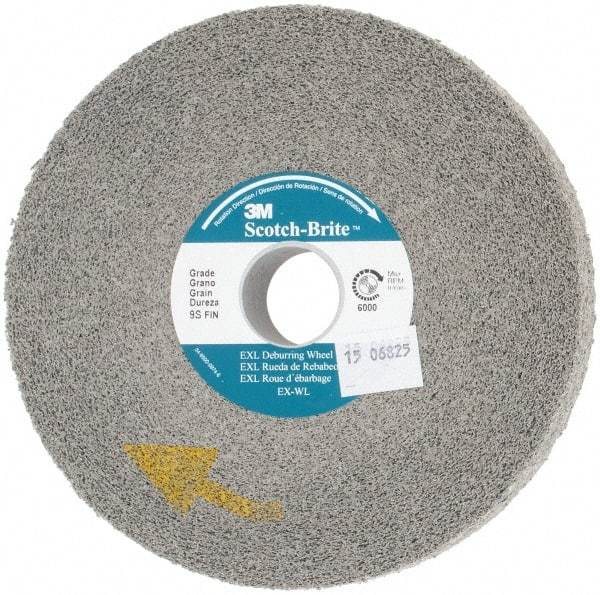 3M - 6" Diam, 1" Face Width, 1" Center Hole, Fine Grade, Silicon Carbide Deburring Wheel - Convolute, Hard Density 9 Grade, 6,000 RPM - USA Tool & Supply