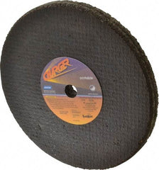 Norton - 8" Diam x 5/8" Hole x 3/4" Thick, R Hardness, 14 Grit Surface Grinding Wheel - Zirconia Alumina, Type 1, Very Coarse Grade, 6,000 Max RPM, No Recess - USA Tool & Supply