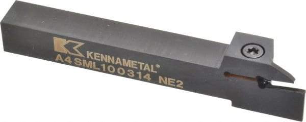 Kennametal - External Thread, 0.55" Max Depth of Cut, 3mm Min Groove Width, 5" OAL, Left Hand Indexable Grooving Cutoff Toolholder - 5/8" Shank Height x 5/8" Shank Width, A4..03.. Insert Style, A4SM Toolholder Style, Series A4 - USA Tool & Supply