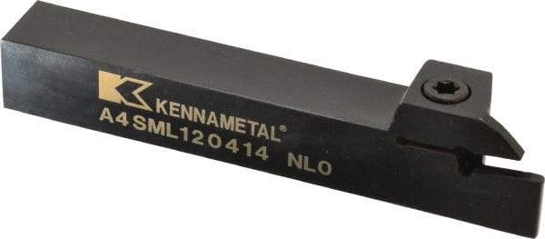Kennametal - External Thread, 0.55" Max Depth of Cut, 4mm Min Groove Width, 5" OAL, Left Hand Indexable Grooving Cutoff Toolholder - 3/4" Shank Height x 3/4" Shank Width, A4..04.. Insert Style, A4SM Toolholder Style, Series A4 - USA Tool & Supply