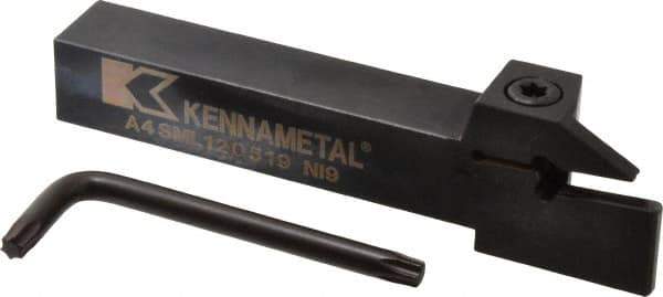 Kennametal - A4SM, External, Left Hand, 19mm Max Depth of Cut, 5mm Min Groove Width, Indexable Grooving Tool Holder - A4..05.. Insert Compatibility, 3/4" Shank Height, 3/4" Shank Width, 5" OAL - USA Tool & Supply