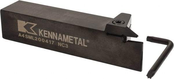 Kennametal - External Thread, 0.67" Max Depth of Cut, 4mm Min Groove Width, 6" OAL, Left Hand Indexable Grooving Cutoff Toolholder - 1-1/4" Shank Height x 1-1/4" Shank Width, A4..04.. Insert Style, A4SM Toolholder Style, Series A4 - USA Tool & Supply