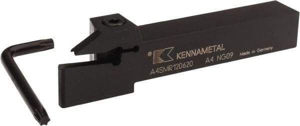 Kennametal - 0.79" Max Depth of Cut, 6mm Min Groove Width, 5" OAL, Right Hand Indexable Grooving Cutoff Toolholder - 6 Seat Size, 3/4" Shank Height x 3/4" Shank Width, A4..06.. Insert Style, A4SM Toolholder Style, Series A4 - USA Tool & Supply