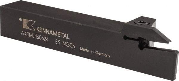 Kennametal - External Thread, 0.94" Max Depth of Cut, 6mm Min Groove Width, 6" OAL, Left Hand Indexable Grooving Cutoff Toolholder - 1" Shank Height x 1" Shank Width, A4..06.. Insert Style, A4SM Toolholder Style, Series A4 - USA Tool & Supply