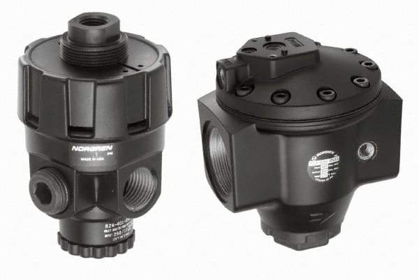 Norgren - 3/8 NPT Port, Zinc Hi-Flow Pilot Operated Regulator - 10 to 300 psi Range, 300 Max psi Supply Pressure, 3/8" Gauge Port Thread, 2.7" Wide x 4.4" High - USA Tool & Supply