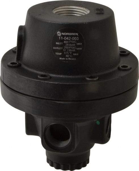 Norgren - 1/2 NPT Port, 300 CFM, Zinc/Aluminum Air Pilot Operated Regulator - 10 to 400 psi Range, 400 Max psi Supply Pressure, 4.16" Wide x 5.07" High - USA Tool & Supply