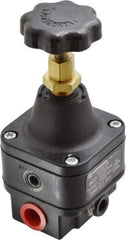 Norgren - 1/4 NPT Port, 12 CFM, Zinc Precision Constant Bleed Regulator - 1 to 60 psi Range, 150 Max psi Supply Pressure, 2.12" Wide x 4.55" High - USA Tool & Supply