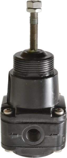 Norgren - 1/4 NPT Port, 17 CFM, Aluminum Instrumentation Regulator - 0.6 to 30 psi Range, 290 Max psi Supply Pressure, 1/4" Gauge Port Thread, 2.48" Wide x 5.71" High - USA Tool & Supply