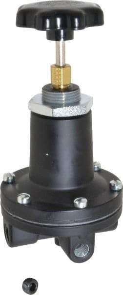 Norgren - 1/4 NPT Port, Aluminum Feedback Pilot Regulator - 5 to 105 psi Range, 400 Max psi Supply Pressure, 1/8" Gauge Port Thread, 2.47" Wide x 5.24" High - USA Tool & Supply