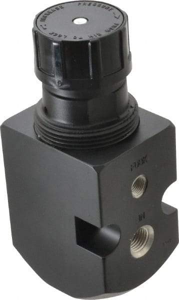 Norgren - 1/4 NPT Port, 6.4 CFM, Aluminum Feedback Pilot Regulator - 10 to 250 psi Range, 450 Max psi Supply Pressure, 2" Wide x 5.24" High - USA Tool & Supply