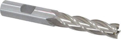 Interstate - 7/16", 1-3/4" LOC, 1/2" Shank Diam, 3-3/4" OAL, 4 Flute, High Speed Steel Square End Mill - Single End, Uncoated, Spiral Flute, 30° Helix, Right Hand Cut, Right Hand Flute - USA Tool & Supply