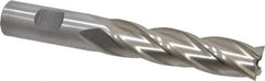 Interstate - 3/4", 3" LOC, 3/4" Shank Diam, 5-1/4" OAL, 4 Flute, High Speed Steel Square End Mill - Single End, Uncoated, Spiral Flute, 30° Helix, Right Hand Cut, Right Hand Flute - USA Tool & Supply