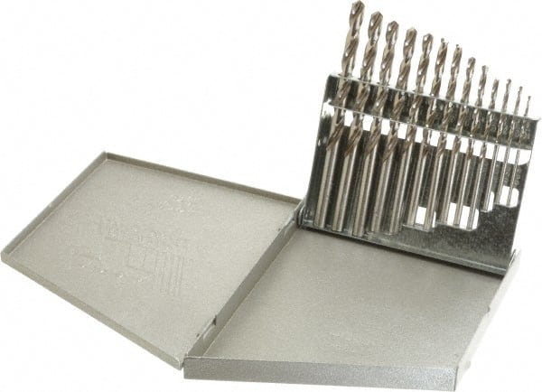 Triumph Twist Drill - 1/16 to 1/4", 118° Point, Bright Finish, High Speed Steel Jobber Length Drill Bit Set - USA Tool & Supply