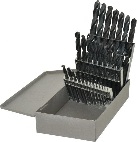 Triumph Twist Drill - 1/16 to 1/2", 118° Point, Oxide Finish, High Speed Steel Jobber Length Drill Bit Set - USA Tool & Supply