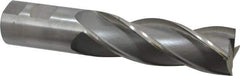 Interstate - 1-1/4", 4" LOC, 1-1/4" Shank Diam, 6-1/2" OAL, 4 Flute, High Speed Steel Square End Mill - Single End, Uncoated, Spiral Flute, 30° Helix, Centercutting, Right Hand Cut, Right Hand Flute - USA Tool & Supply