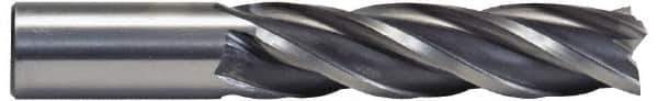 Hertel - 7/8", 3-1/2" LOC, 7/8" Shank Diam, 5-3/4" OAL, 4 Flute, High Speed Steel Square End Mill - Single End, Uncoated, Spiral Flute, 30° Helix, Right Hand Cut, Right Hand Flute - USA Tool & Supply