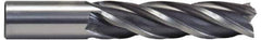 Hertel - 1-1/4", 4" LOC, 1-1/4" Shank Diam, 6-1/2" OAL, 6 Flute, High Speed Steel Square End Mill - Single End, Uncoated - USA Tool & Supply
