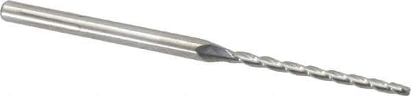 Accupro - 0.5° Taper Angle per Side, 1/16" Small End Diam, 1" LOC, Solid Carbide 3 Flute Tapered Ball End Mill - 2-1/4" OAL, 1/8" Shank Diam - USA Tool & Supply
