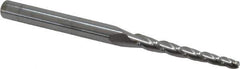 Accupro - 1.5° Taper Angle per Side, 3/32" Small End Diam, 1" LOC, Solid Carbide 3 Flute Tapered Ball End Mill - 2-1/2" OAL, 3/16" Shank Diam - USA Tool & Supply