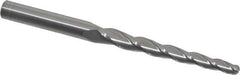 Accupro - 1.5° Taper Angle per Side, 3/16" Small End Diam, 2-1/4" LOC, Solid Carbide 3 Flute Tapered Ball End Mill - 4" OAL, 5/16" Shank Diam - USA Tool & Supply