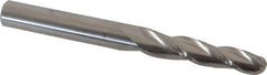 Accupro - 1.5° Taper Angle per Side, 1/4" Small End Diam, 1-1/4" LOC, Solid Carbide 3 Flute Tapered Ball End Mill - 3" OAL, 5/16" Shank Diam - USA Tool & Supply