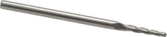 Accupro - 2° Taper Angle per Side, 1/16" Small End Diam, 1/2" LOC, Solid Carbide 3 Flute Tapered Ball End Mill - 2-1/4" OAL, 1/8" Shank Diam - USA Tool & Supply