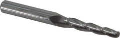 Accupro - 2° Taper Angle per Side, 3/16" Small End Diam, 1-1/4" LOC, Solid Carbide 3 Flute Tapered Ball End Mill - 3" OAL, 5/16" Shank Diam - USA Tool & Supply