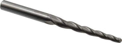 Accupro - 2° Taper Angle per Side, 1/4" Small End Diam, 3-1/4" LOC, Solid Carbide 3 Flute Tapered Ball End Mill - 6" OAL, 1/2" Shank Diam - USA Tool & Supply