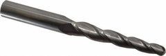 Accupro - 2° Taper Angle per Side, 3/8" Small End Diam, 3-1/4" LOC, Solid Carbide 3 Flute Tapered Ball End Mill - 6" OAL, 5/8" Shank Diam - USA Tool & Supply