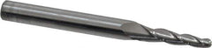 Accupro - 3° Taper Angle per Side, 1/8" Small End Diam, 3/4" LOC, Solid Carbide 3 Flute Tapered Ball End Mill - 2-1/2" OAL, 1/4" Shank Diam - USA Tool & Supply