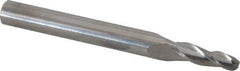 Accupro - 3° Taper Angle per Side, 3/16" Small End Diam, 3/4" LOC, Solid Carbide 3 Flute Tapered Ball End Mill - 3" OAL, 5/16" Shank Diam - USA Tool & Supply