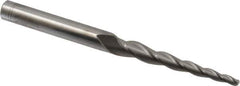 Accupro - 3° Taper Angle per Side, 3/16" Small End Diam, 3" LOC, Solid Carbide 3 Flute Tapered Ball End Mill - 6" OAL, 1/2" Shank Diam - USA Tool & Supply