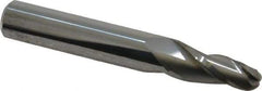 Accupro - 5° Taper Angle per Side, 1/4" Small End Diam, 3/4" LOC, Solid Carbide 3 Flute Tapered Ball End Mill - 2-1/2" OAL, 3/8" Shank Diam - USA Tool & Supply