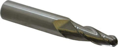 Accupro - 5° Taper Angle per Side, 1/4" Small End Diam, 1" LOC, Solid Carbide 3 Flute Tapered Ball End Mill - 2-3/4" OAL, 7/16" Shank Diam - USA Tool & Supply