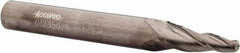 Accupro - 7° Taper Angle per Side, 1/8" Small End Diam, 3/4" LOC, Solid Carbide 3 Flute Tapered Ball End Mill - 2-1/2" OAL, 5/16" Shank Diam - USA Tool & Supply
